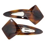 Vintage Helfrance France Tortoiseshell Hair Clips – 3.25” Patent Pending – Rare collectible vintage item 