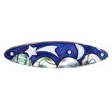 Vintage Alpaca Mexico Abalone Shooting Star Moon Hair Barrette Cobalt Blue – Estate Find