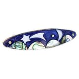 Vintage Alpaca Mexico Abalone Shooting Star Moon Hair Barrette Cobalt Blue – Estate Find
