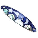 Vintage Alpaca Mexico Abalone Shooting Star Moon Hair Barrette Cobalt Blue – Estate Find