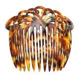 France Luxe Handmade Acetate Ornate Cut-Out Hair Comb - Faux Tortoise Shell - Brown – Estate Find