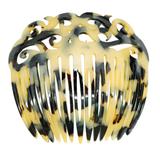 France Luxe Handmade Acetate Ornate Cut-Out Hair Comb - Faux Tortoise Shell - Tokyo Blonde – Estate Find