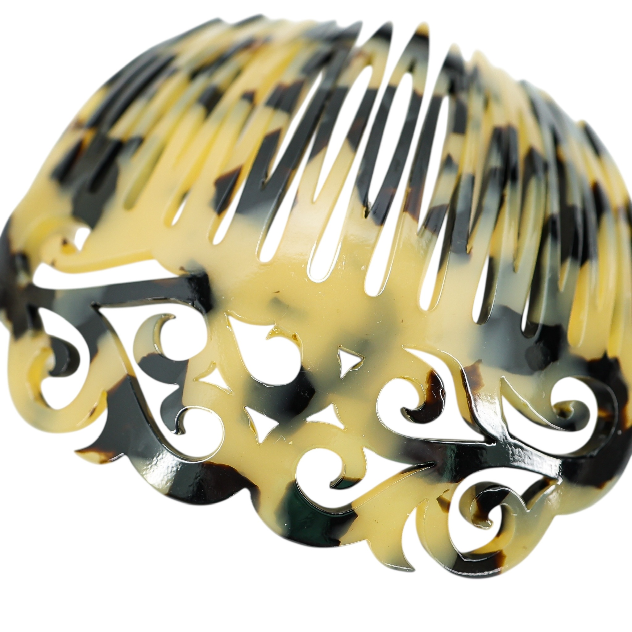 France Luxe Handmade Acetate Ornate Cut-Out Hair Comb - Faux Tortoise Shell - Tokyo Blonde image 3