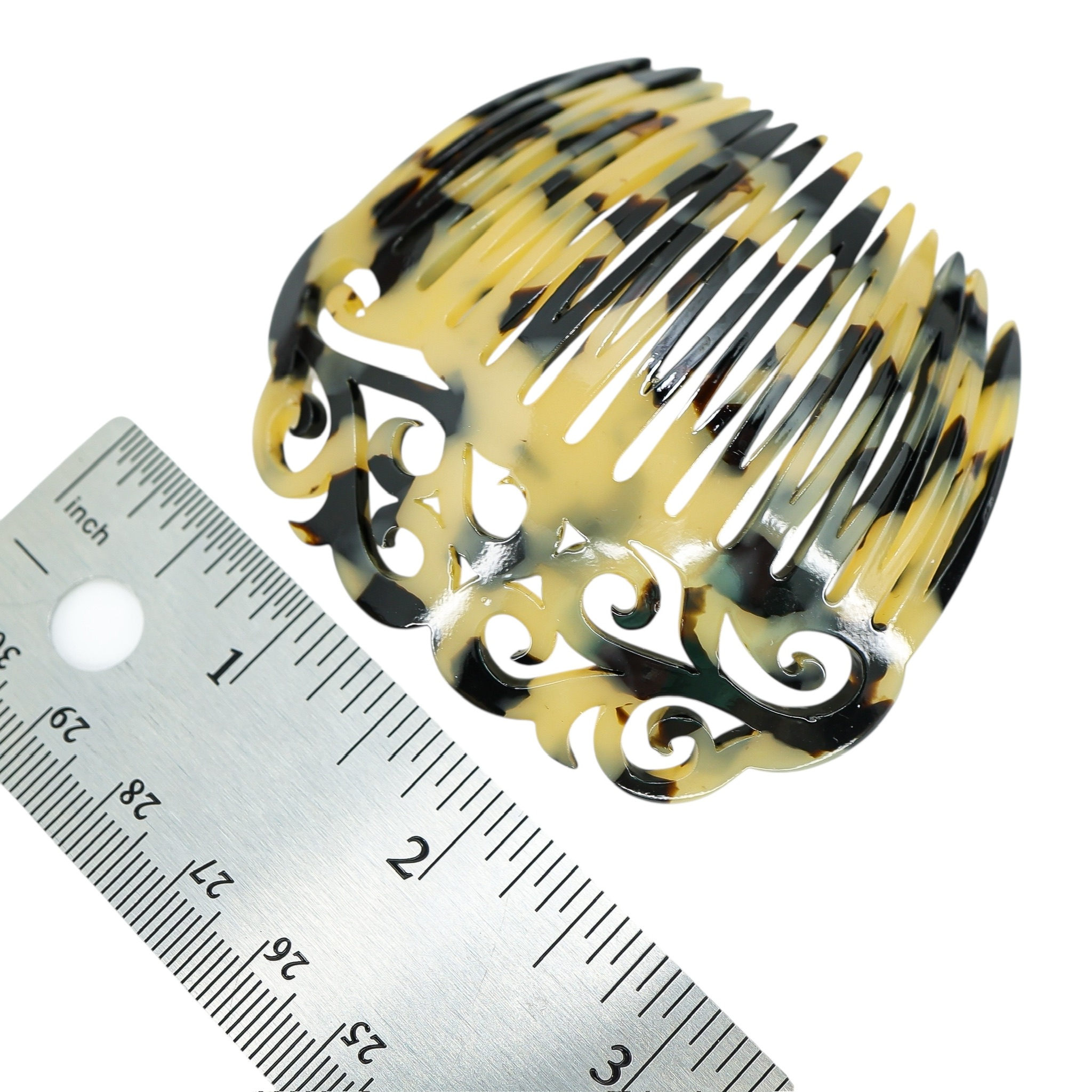 France Luxe Handmade Acetate Ornate Cut-Out Hair Comb - Faux Tortoise Shell - Tokyo Blonde image 4