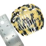 France Luxe Handmade Acetate Ornate Cut-Out Hair Comb - Faux Tortoise Shell - Tokyo Blonde – Estate Find