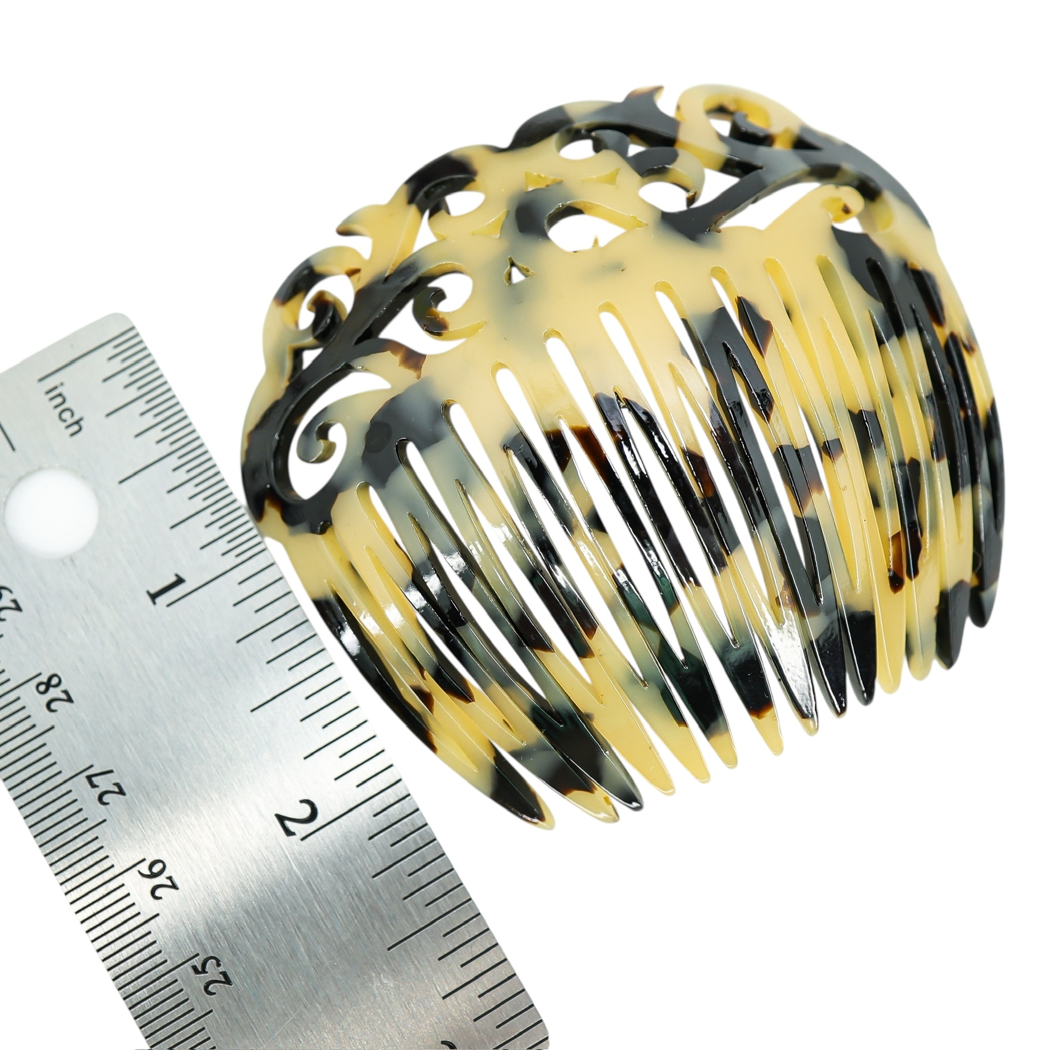 France Luxe Handmade Acetate Ornate Cut-Out Hair Comb - Faux Tortoise Shell - Tokyo Blonde image 5