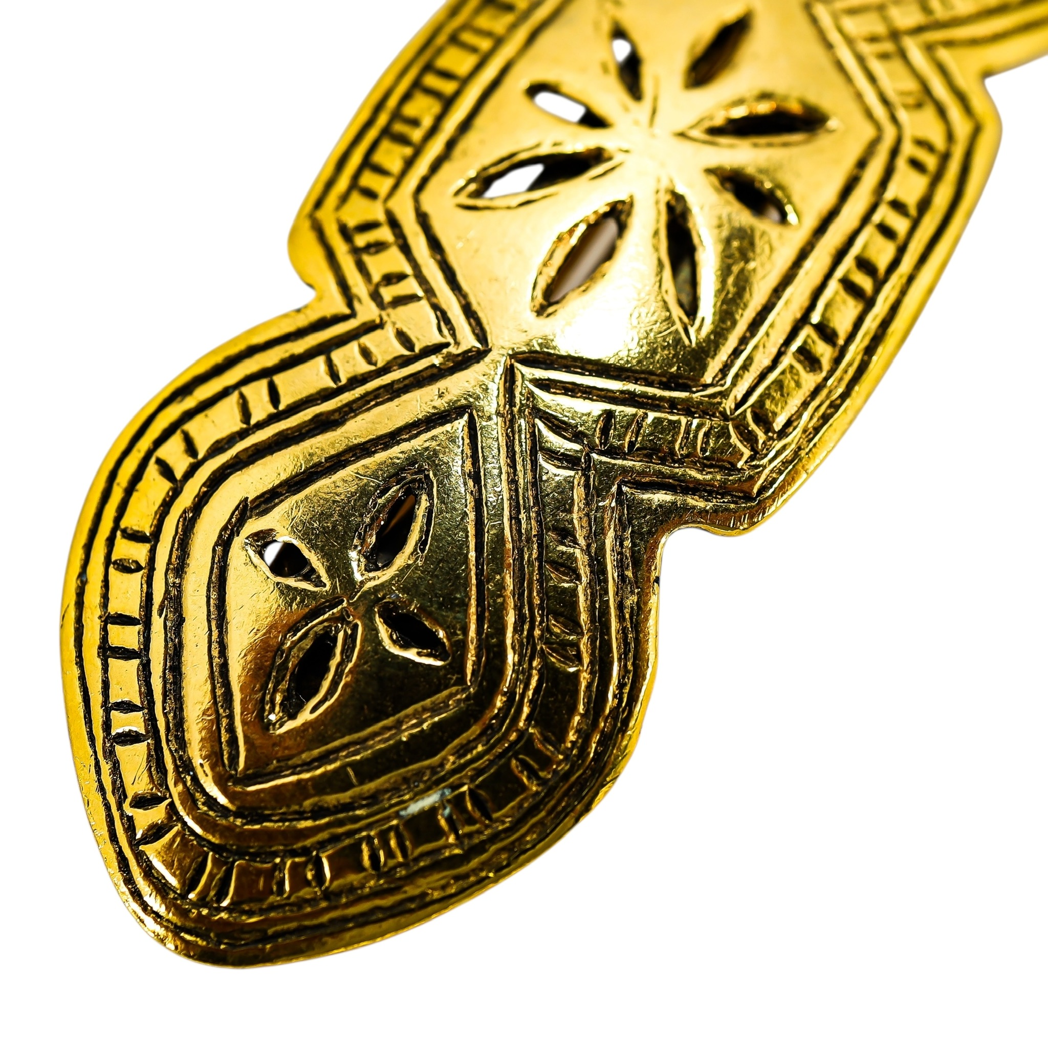 Vintage Scooter Paris Sculptural Gold-Tone Barrette - French Etruscan Revival Design ~4” image 2