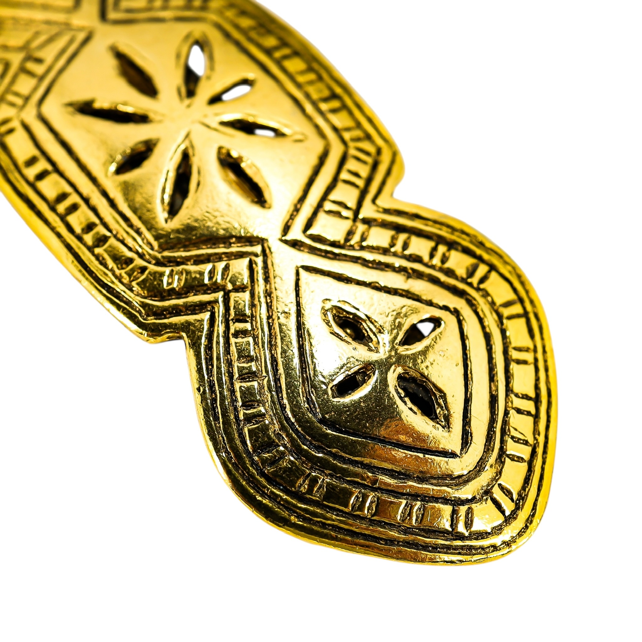 Vintage Scooter Paris Sculptural Gold-Tone Barrette - French Etruscan Revival Design ~4” image 3