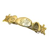 Vintage Scooter Paris Sculptural Gold-Tone Barrette - Safari Theme - Lion & Turtles ~3.5” – Collectible vintage designer item