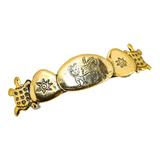 Vintage Scooter Paris Sculptural Gold-Tone Barrette - Safari Theme - Lion & Turtles ~3.5” – Collectible vintage designer item