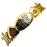 Vintage Scooter Paris Sculptural Gold-Tone Barrette - Safari Theme - Lion & Turtles ~3.5” – Collectible vintage designer item