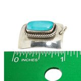 Native American Navajo Artie Yellowhorse Sterling Silver Turquoise Pendant Signed